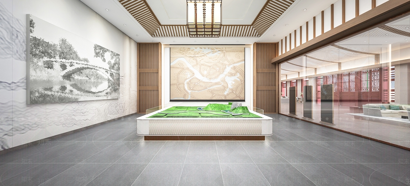 新中式售楼处3D模型下载【ID:1151324841】