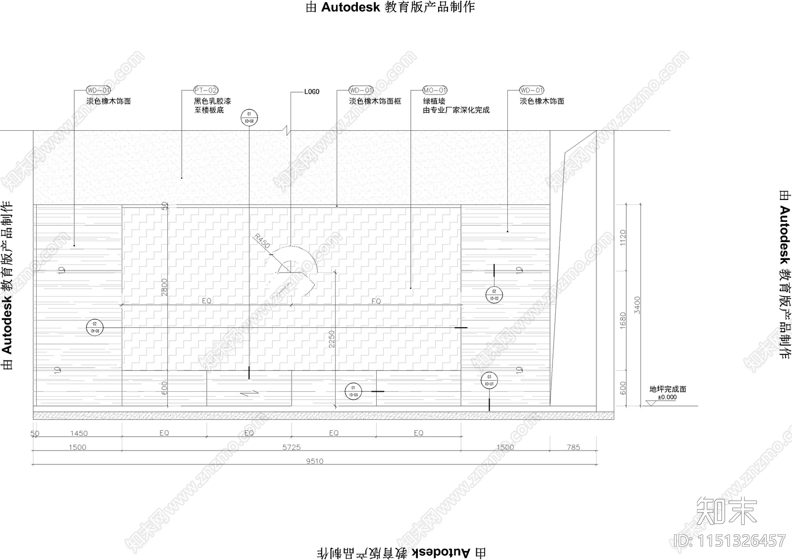 蔚来中心天津银河体验展销厅建筑cad施工图下载【ID:1151326457】