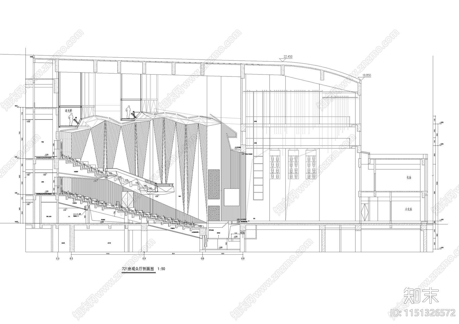 艺术剧院建筑cad施工图下载【ID:1151326572】