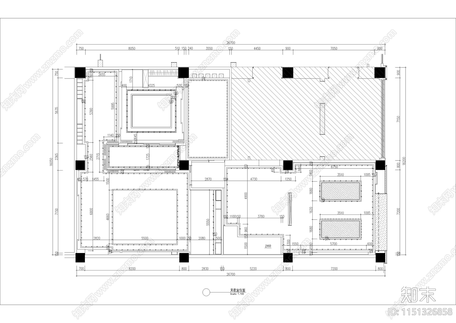 室内家具展厅室内cad施工图下载【ID:1151326858】