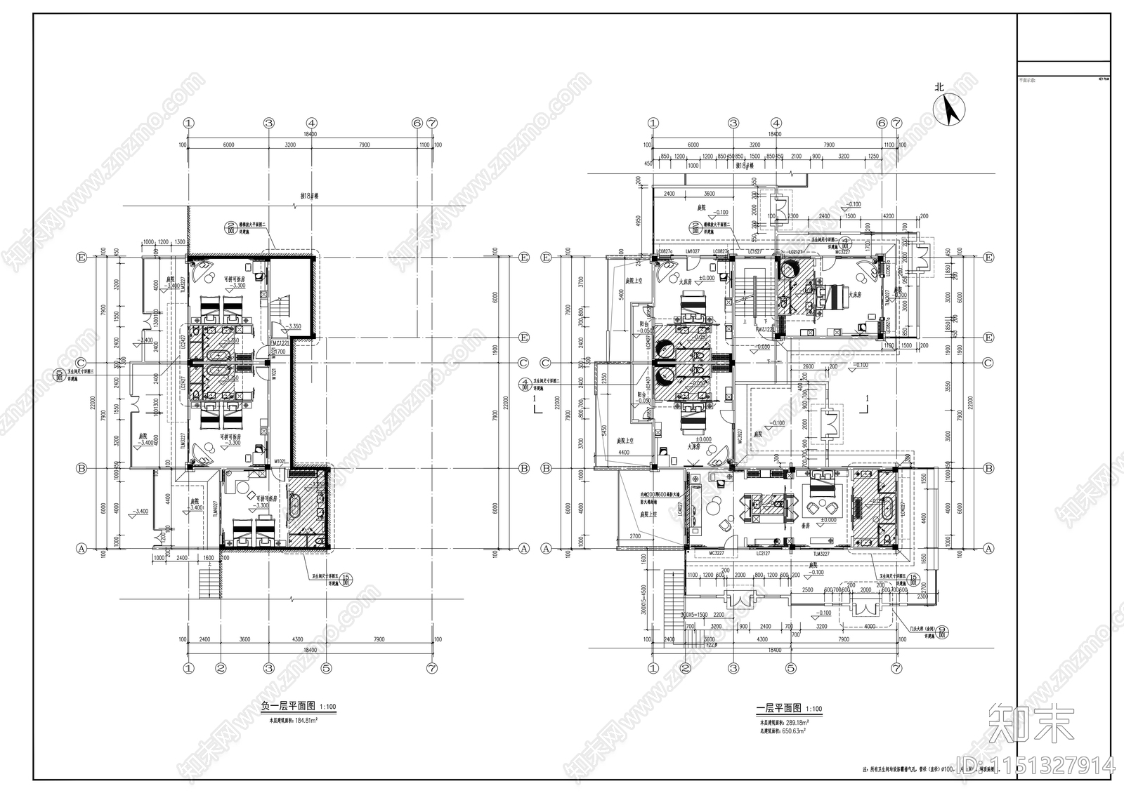 乡村民宿建筑cad施工图下载【ID:1151327914】