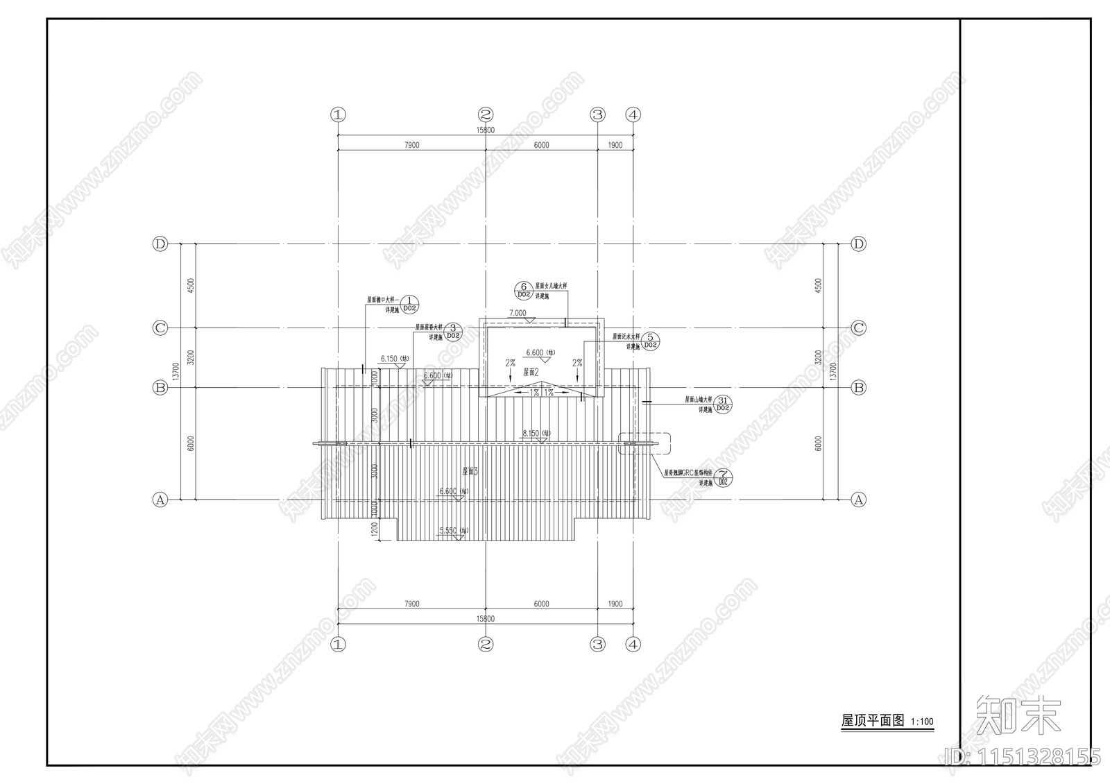 小户型民宿建筑cad施工图下载【ID:1151328155】