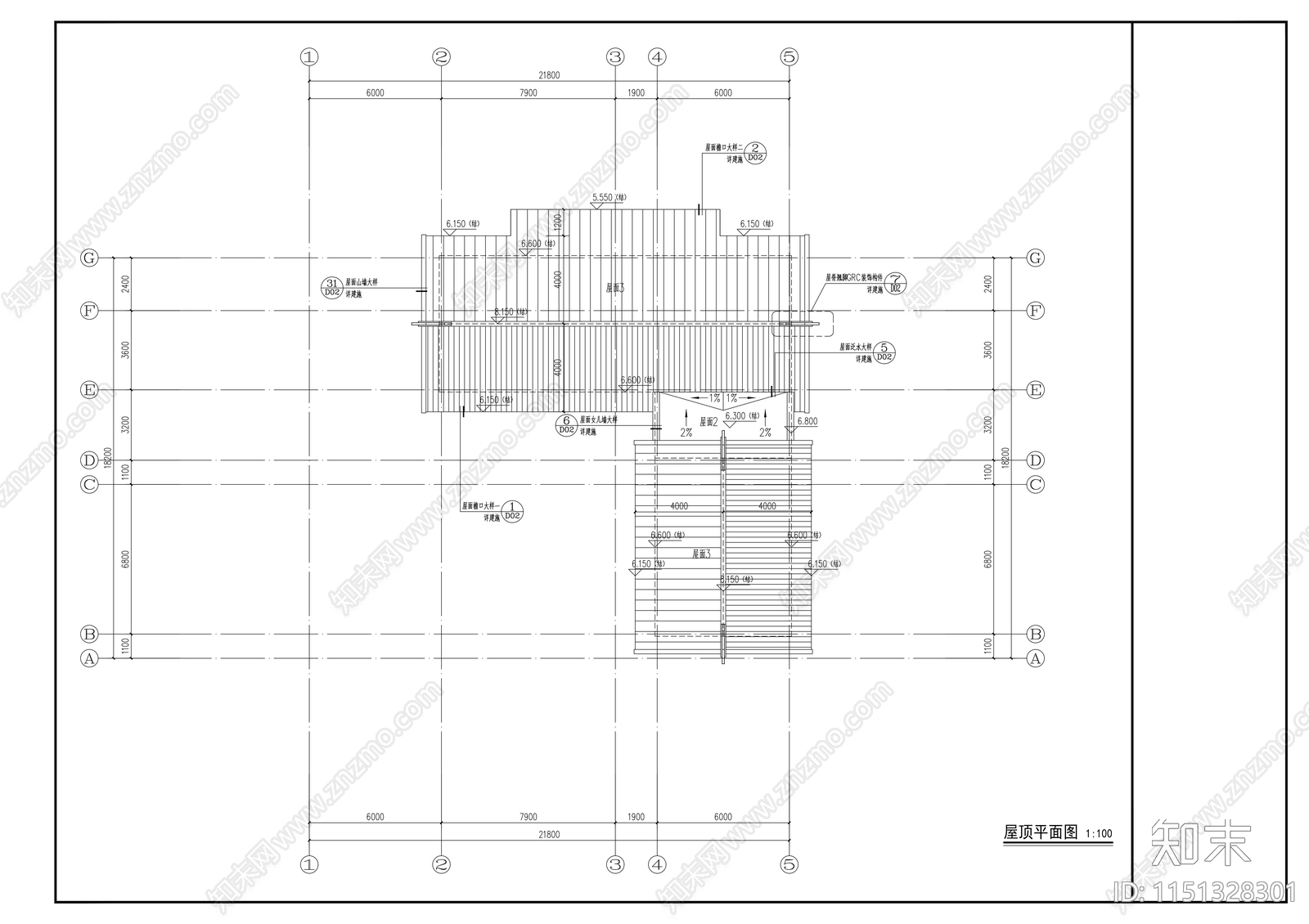 中式民宿建筑cad施工图下载【ID:1151328301】