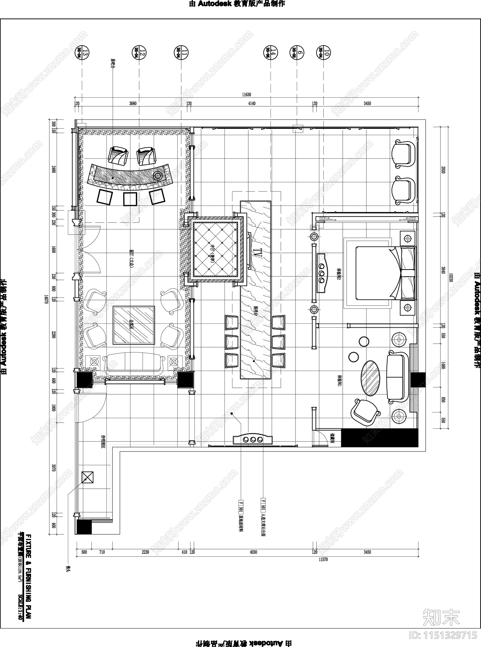 皮革店室内cad施工图下载【ID:1151329715】