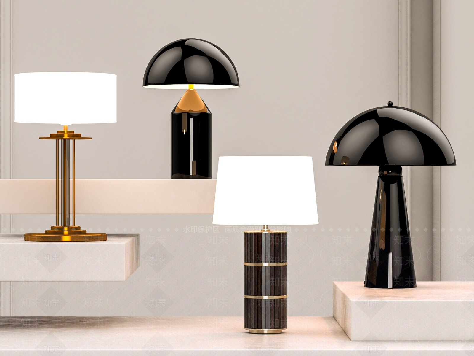 现代创意台灯SU模型下载【ID:1151676277】