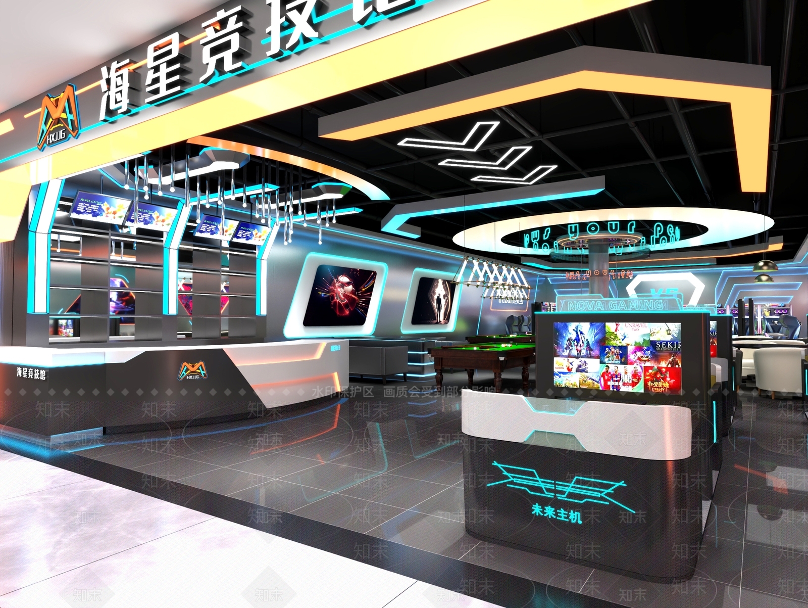 现代电竞房3D模型下载【ID:1214258617】