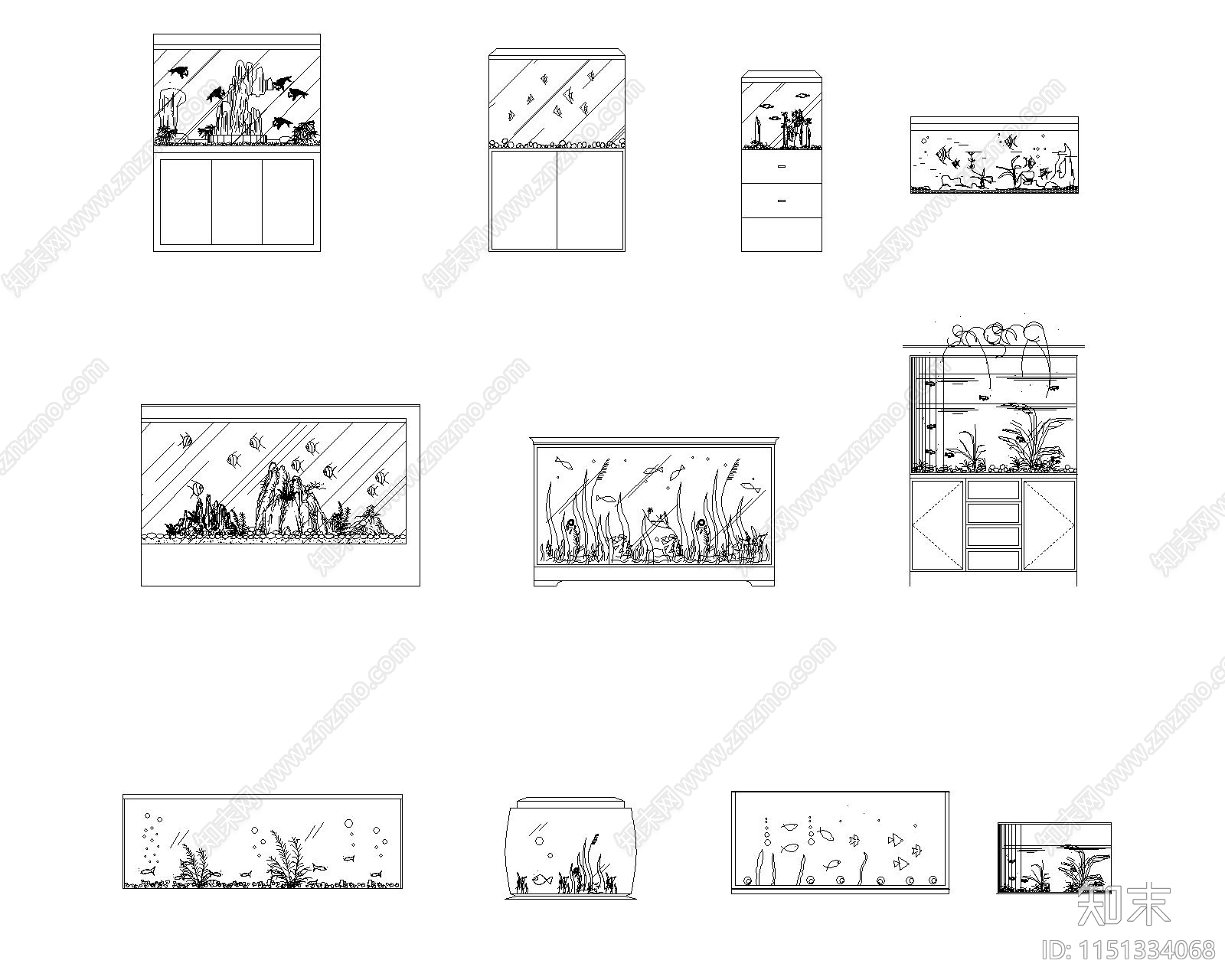 水族箱施工图下载【ID:1151334068】