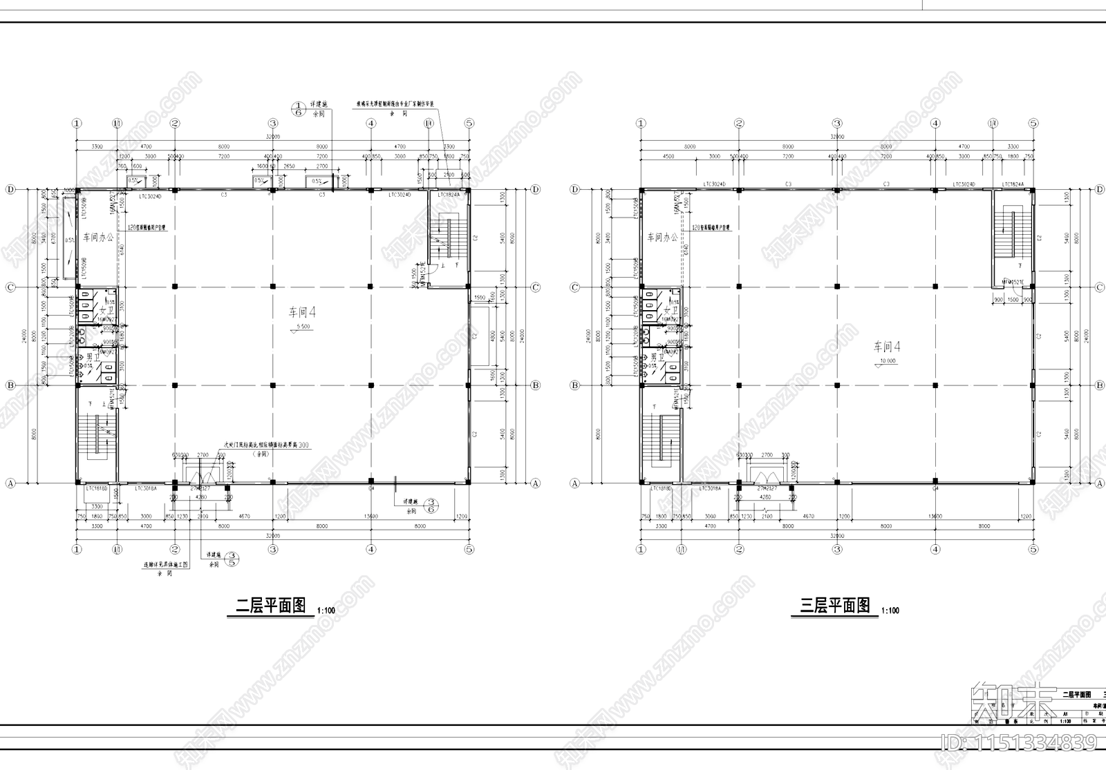 车间配电房工业建筑cad施工图下载【ID:1151334839】