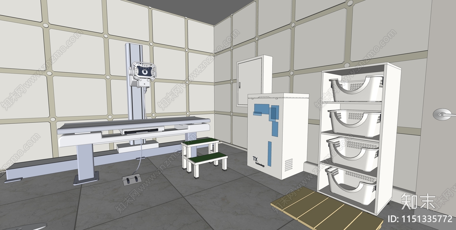 现代医院x光检测室SU模型下载【ID:1151335772】
