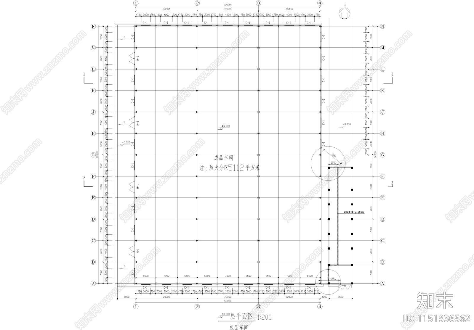 成品饲料厂房车间建筑cad施工图下载【ID:1151336562】