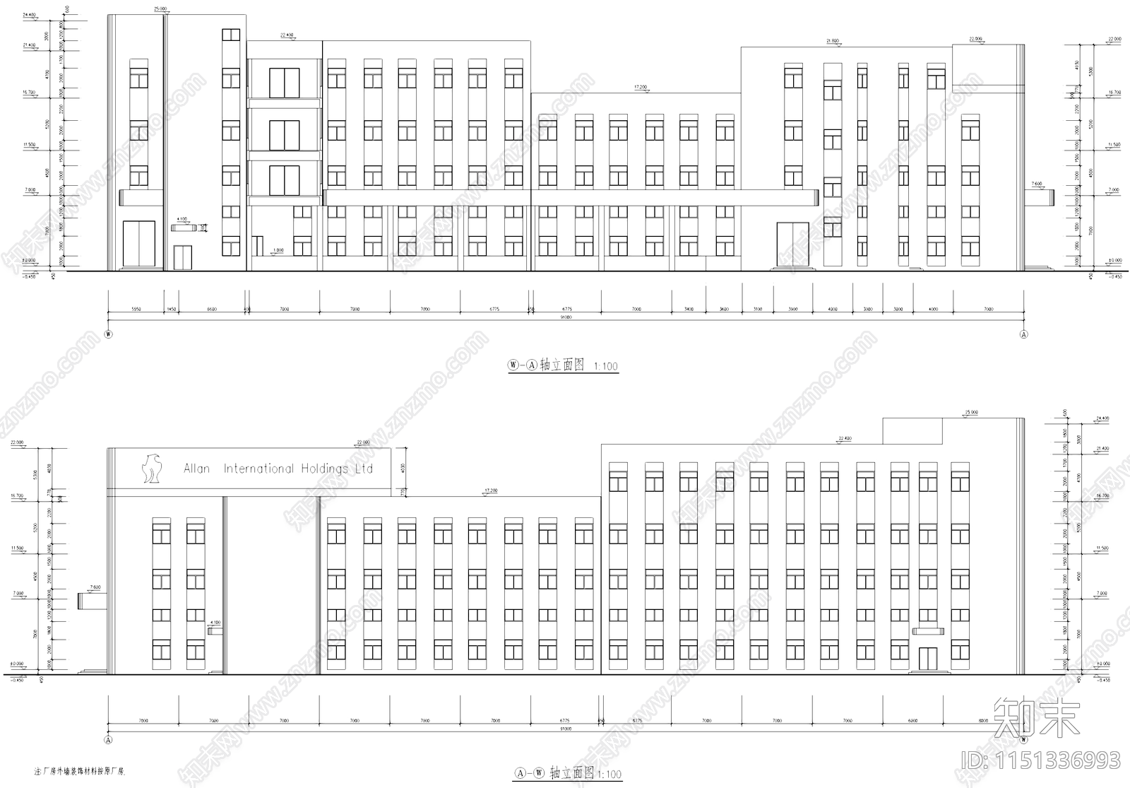 亚伦车间试验办公工业厂房建筑cad施工图下载【ID:1151336993】