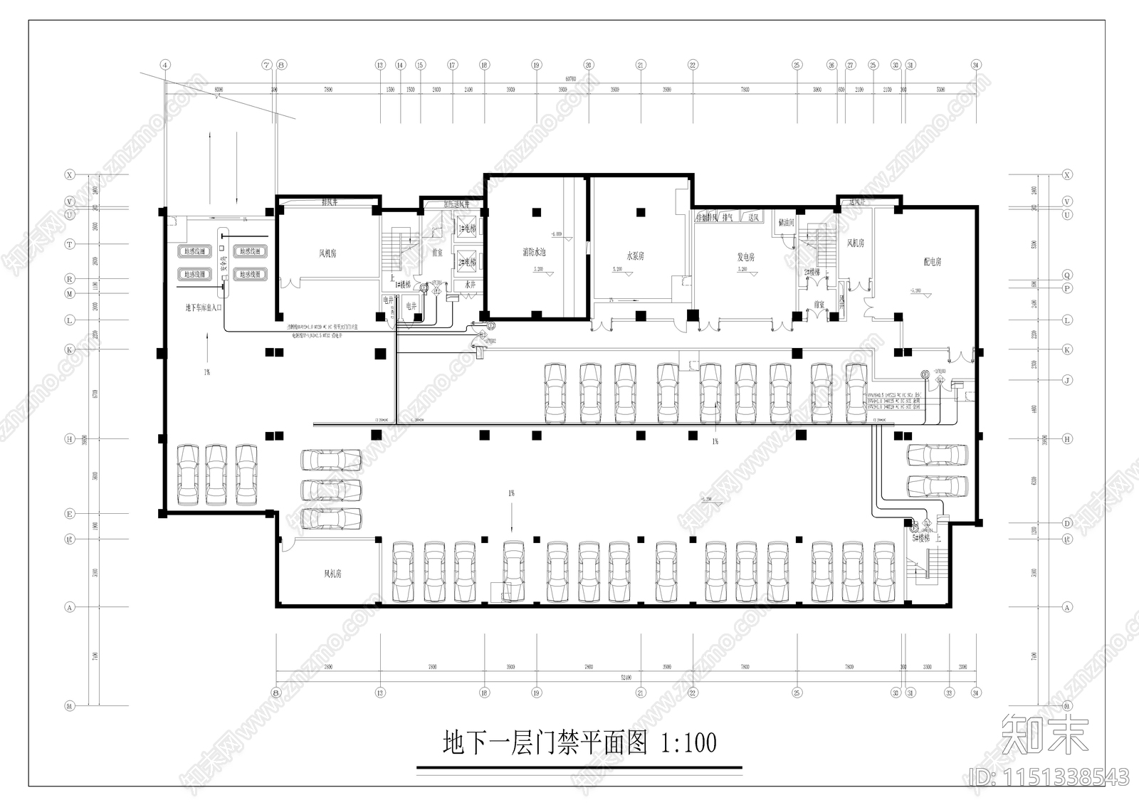 办公室门禁室内cad施工图下载【ID:1151338543】