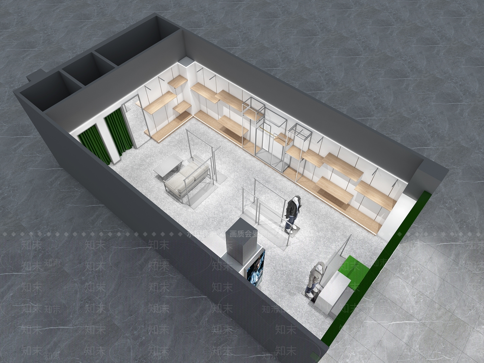 现代服装鞋店3D模型下载【ID:1151338992】