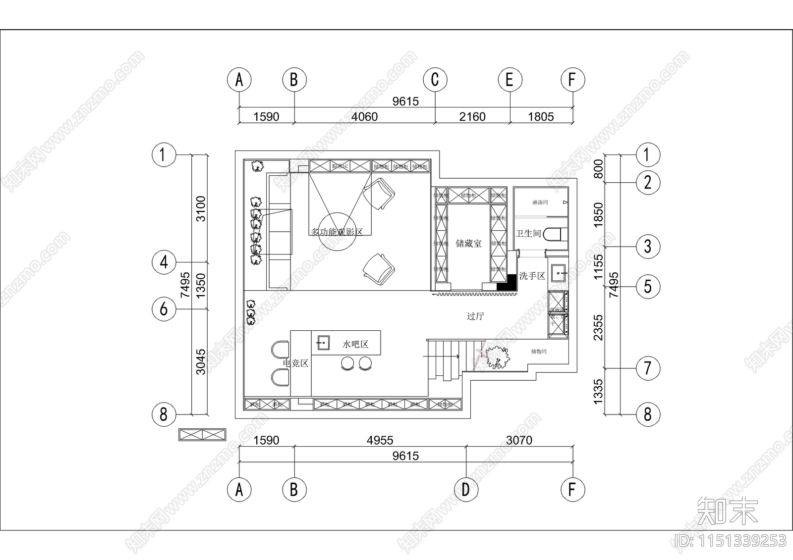 现代轻奢别墅建筑cad施工图下载【ID:1151339253】