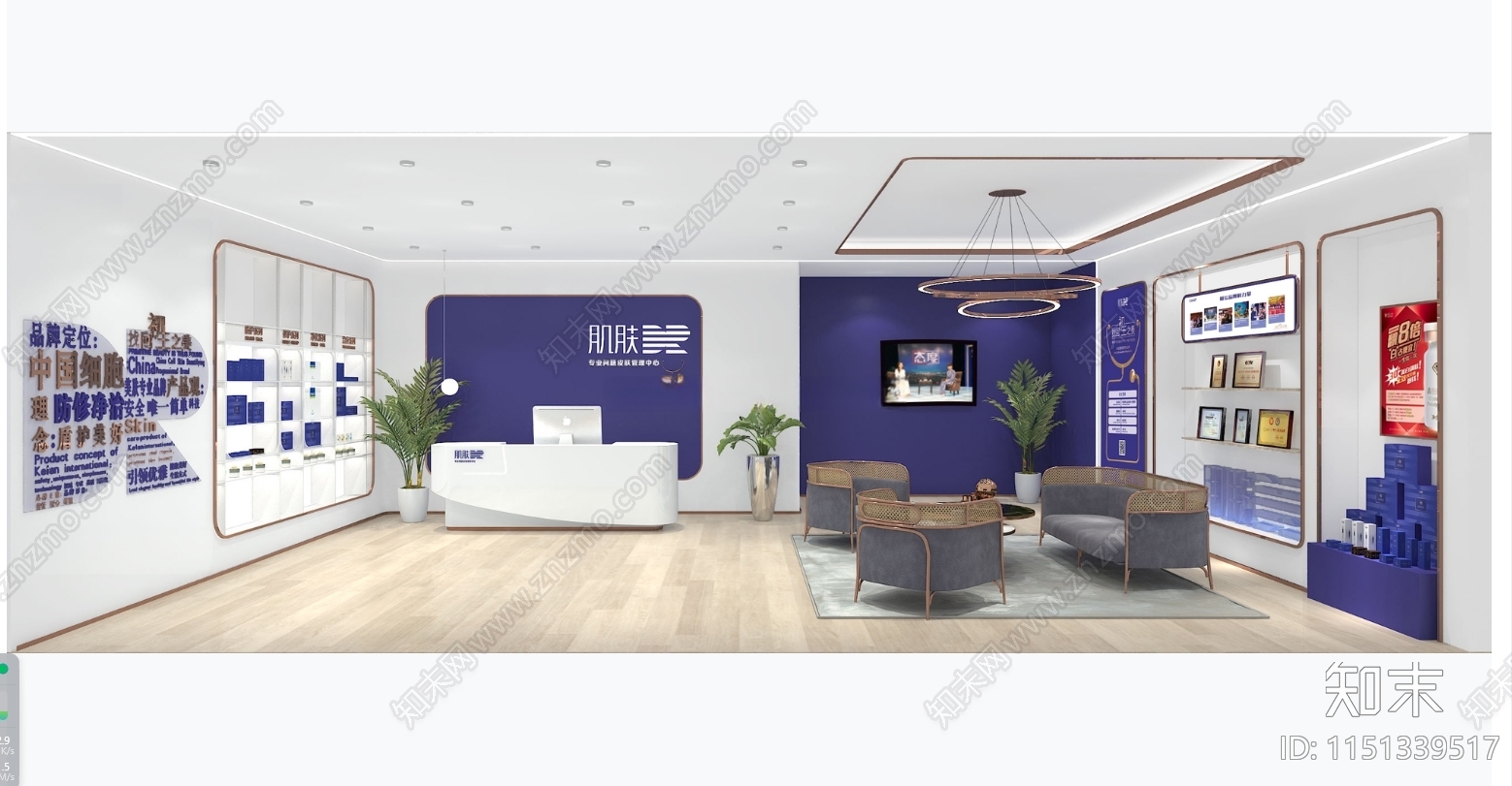 肌肤医生终端形象店室内cad施工图下载【ID:1151339517】