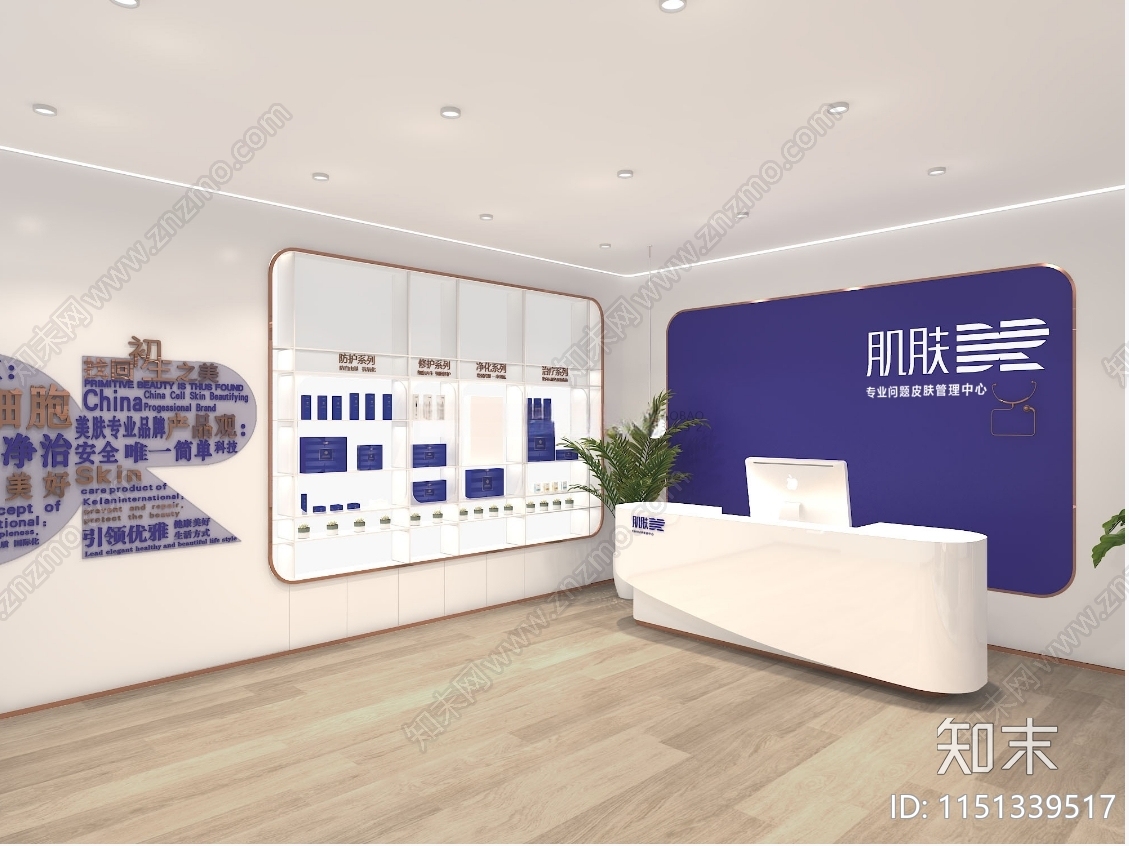 肌肤医生终端形象店室内cad施工图下载【ID:1151339517】