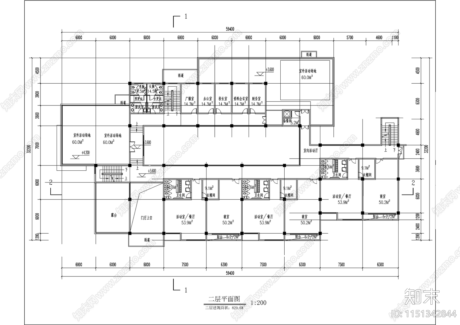 幼儿园建筑cad施工图下载【ID:1151342844】