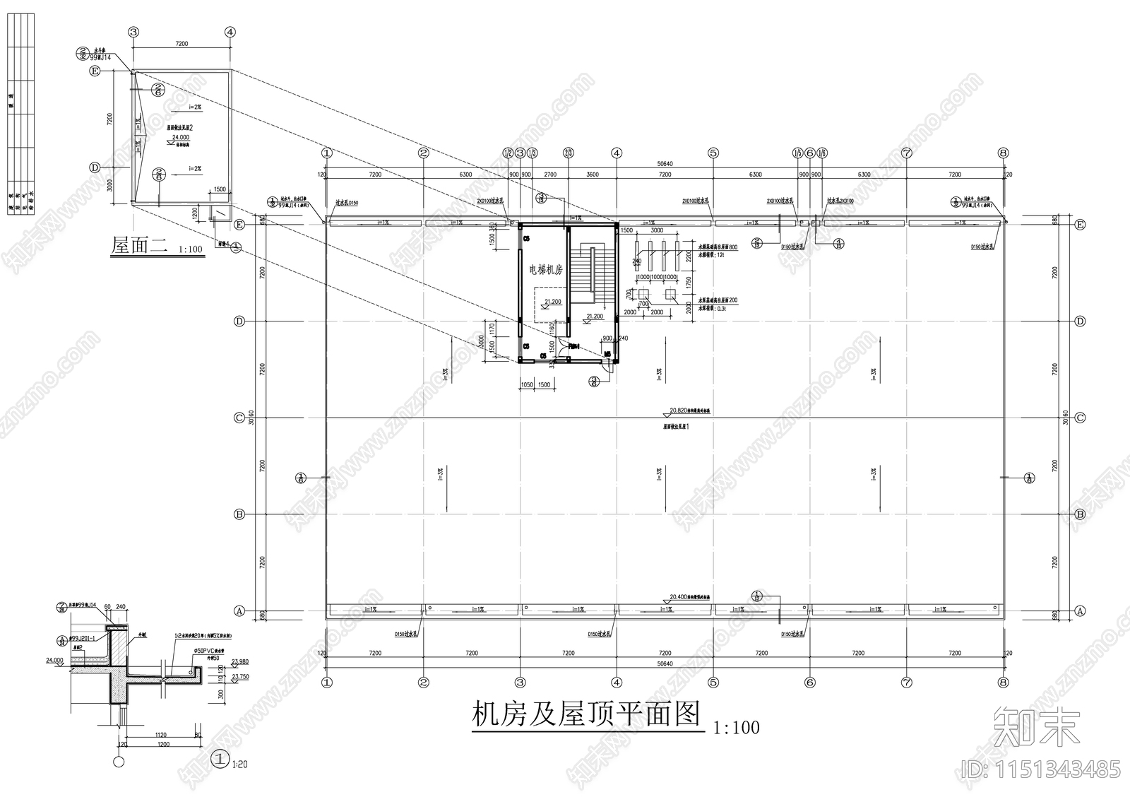 电子办公综合楼建筑结构cad施工图下载【ID:1151343485】
