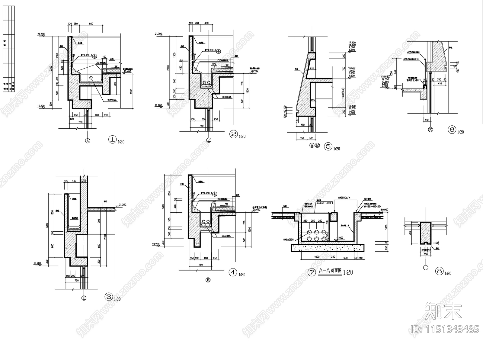 电子办公综合楼建筑结构cad施工图下载【ID:1151343485】