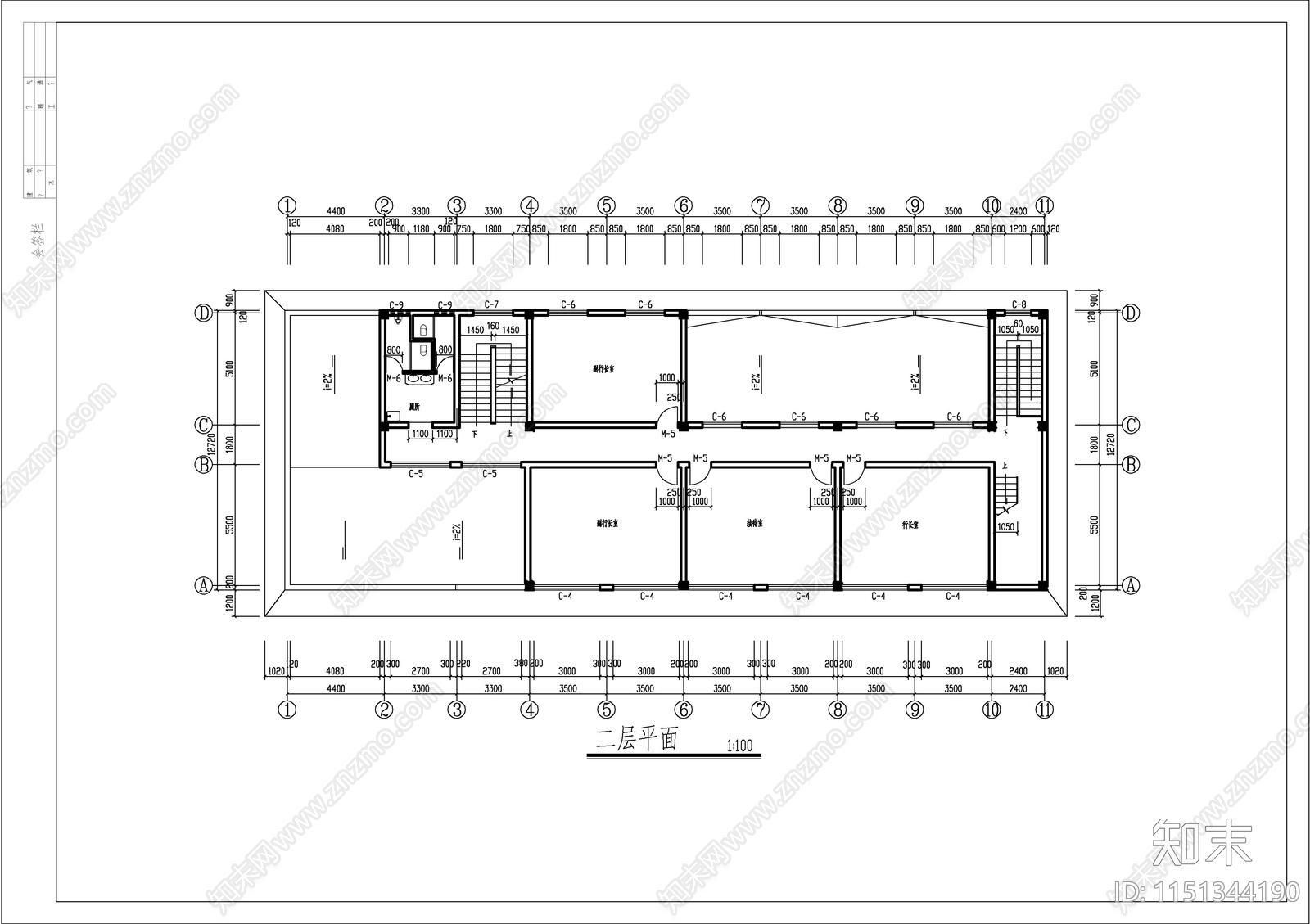 某银行分行建筑cad施工图下载【ID:1151344190】