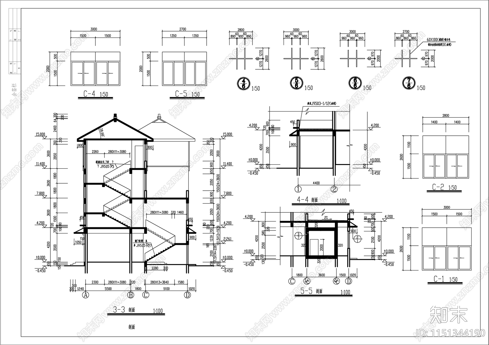 某银行分行建筑cad施工图下载【ID:1151344190】