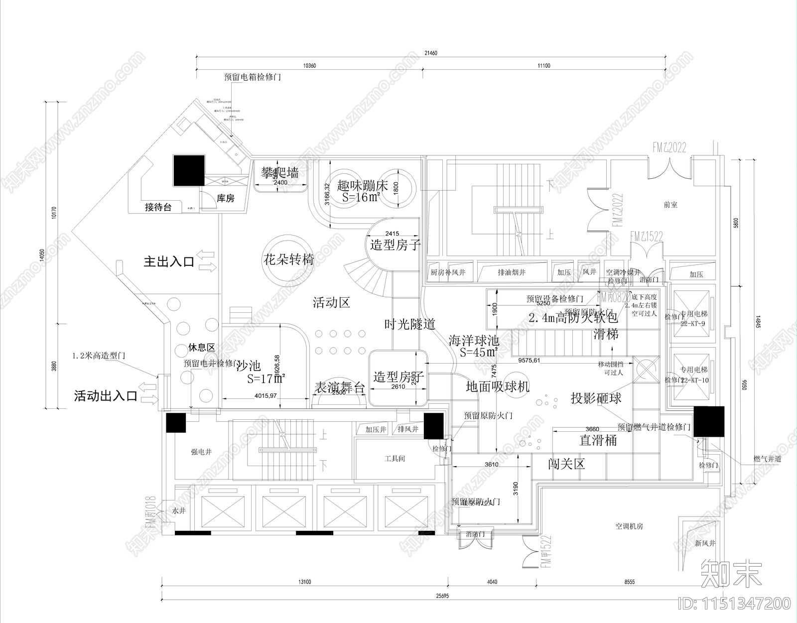 儿童室内游乐场cad施工图下载【ID:1151347200】