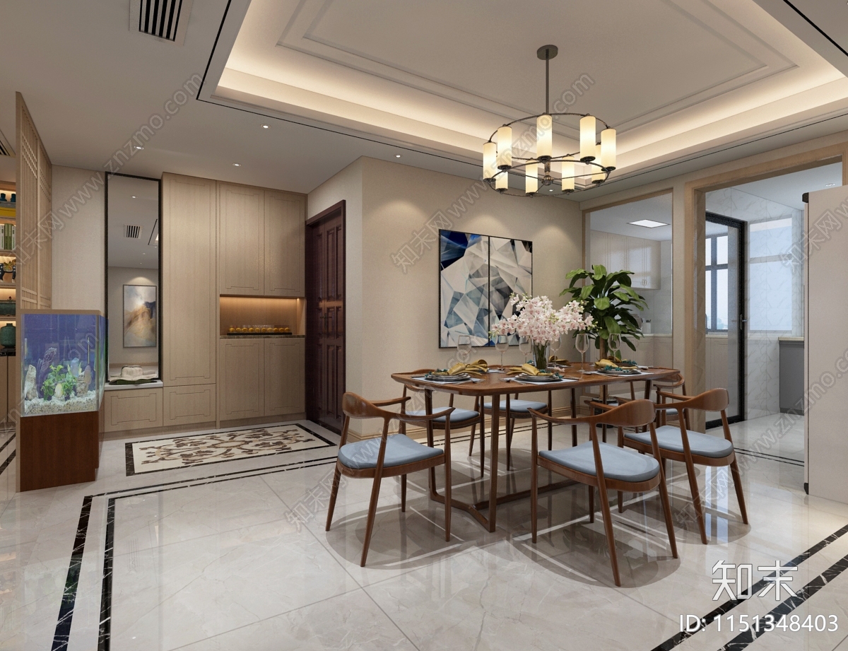 现代简中160平住宅cad施工图下载【ID:1151348403】