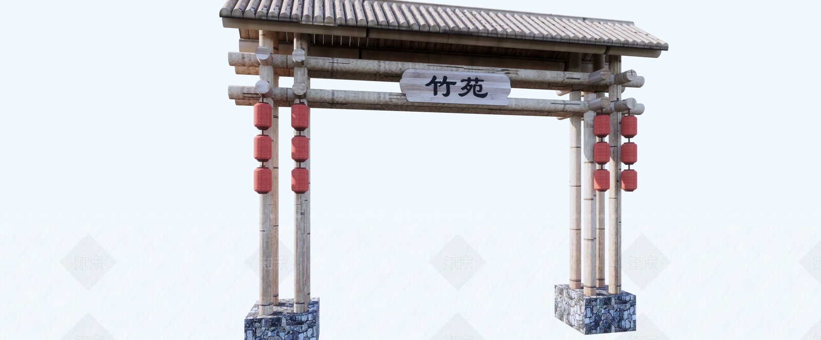 中式牌坊入口SU模型下载【ID:1151350510】