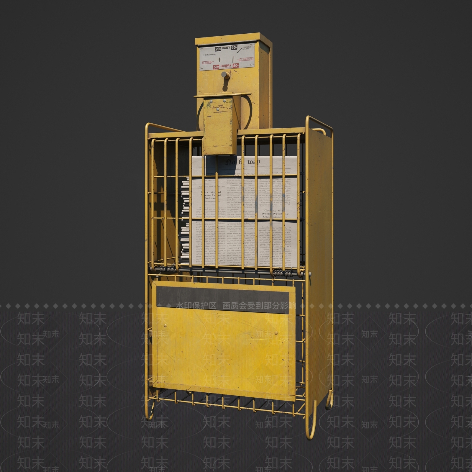 复古报纸收纳3D模型下载【ID:1151350945】