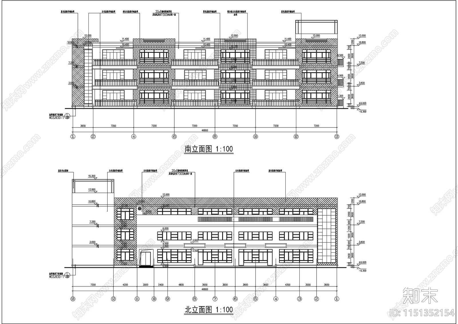 中型规模9个班幼儿园cad施工图下载【ID:1151352154】