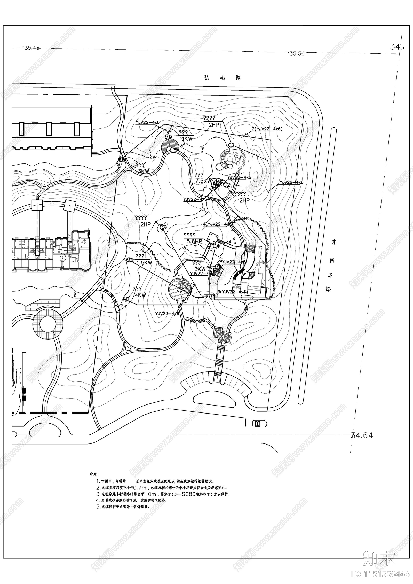 北京某公园景观cad施工图下载【ID:1151356443】