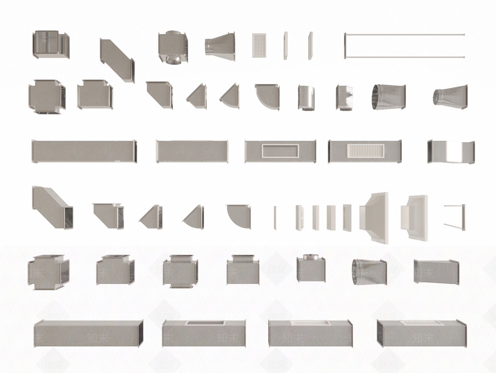 现代通风管道SU模型下载【ID:1151367114】