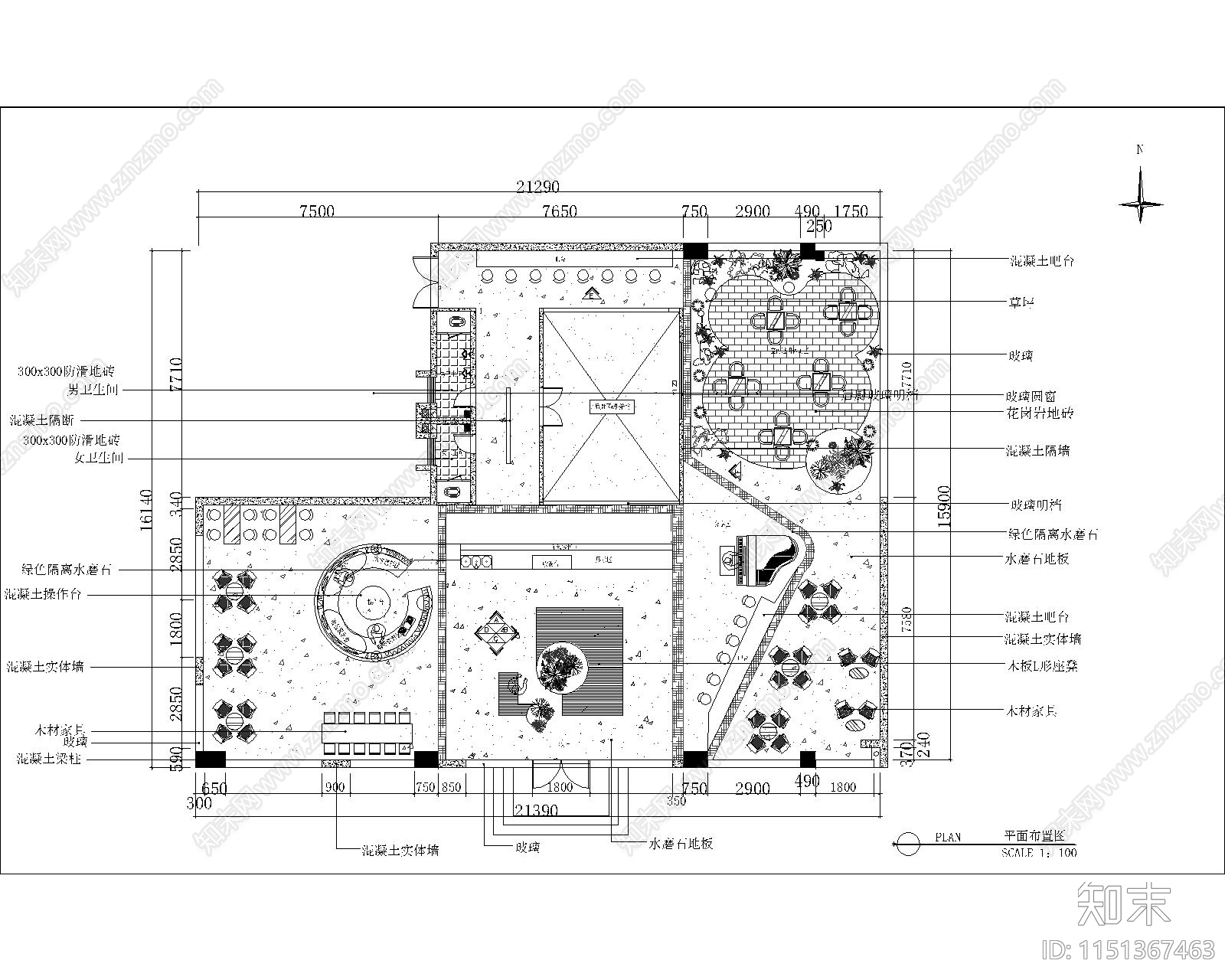 最新流行咖啡馆室内设计方案图施工图下载【ID:1151367463】