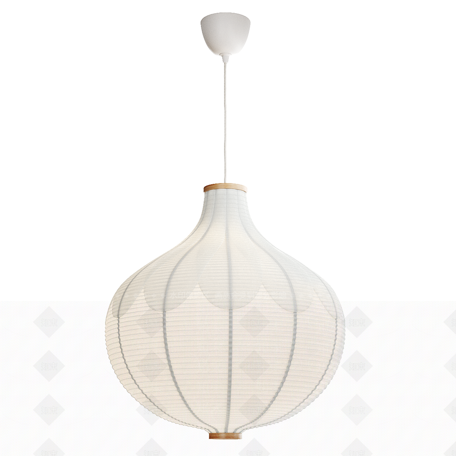 宜家日式和纸吊灯3D模型下载【ID:1151374929】