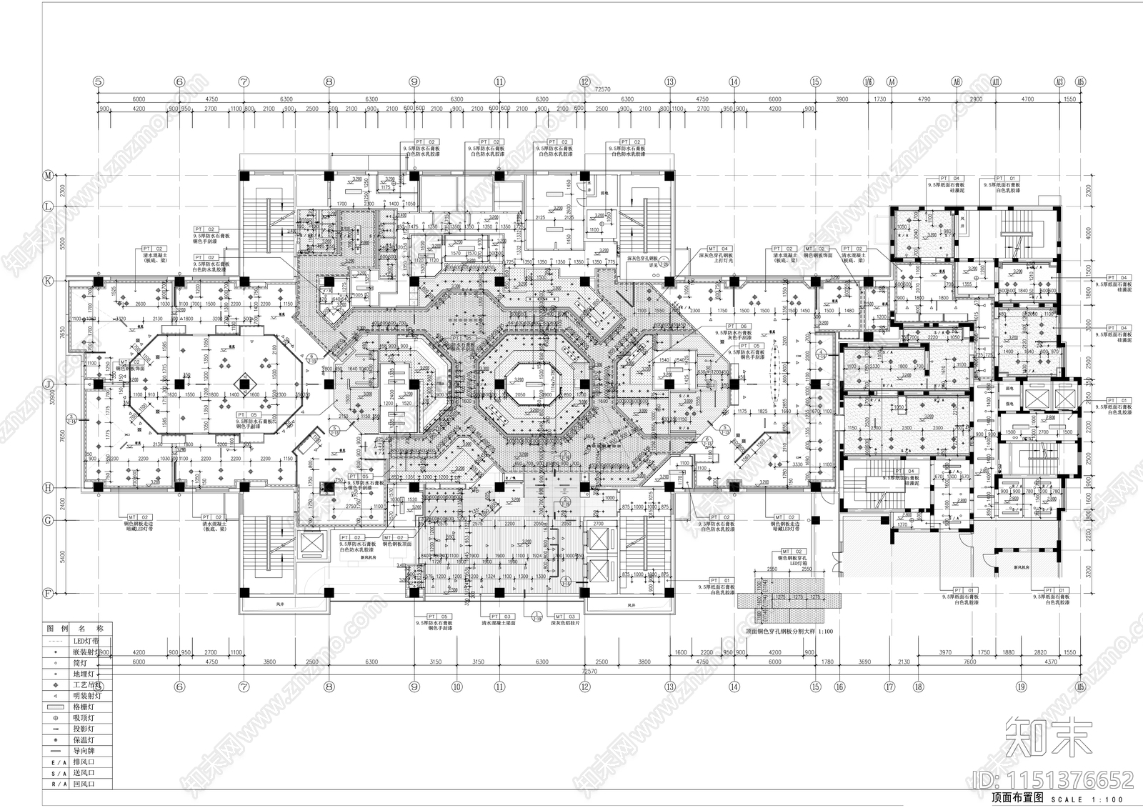 现代时尚自助餐厅中餐厅室内精装修cad施工图下载【ID:1151376652】
