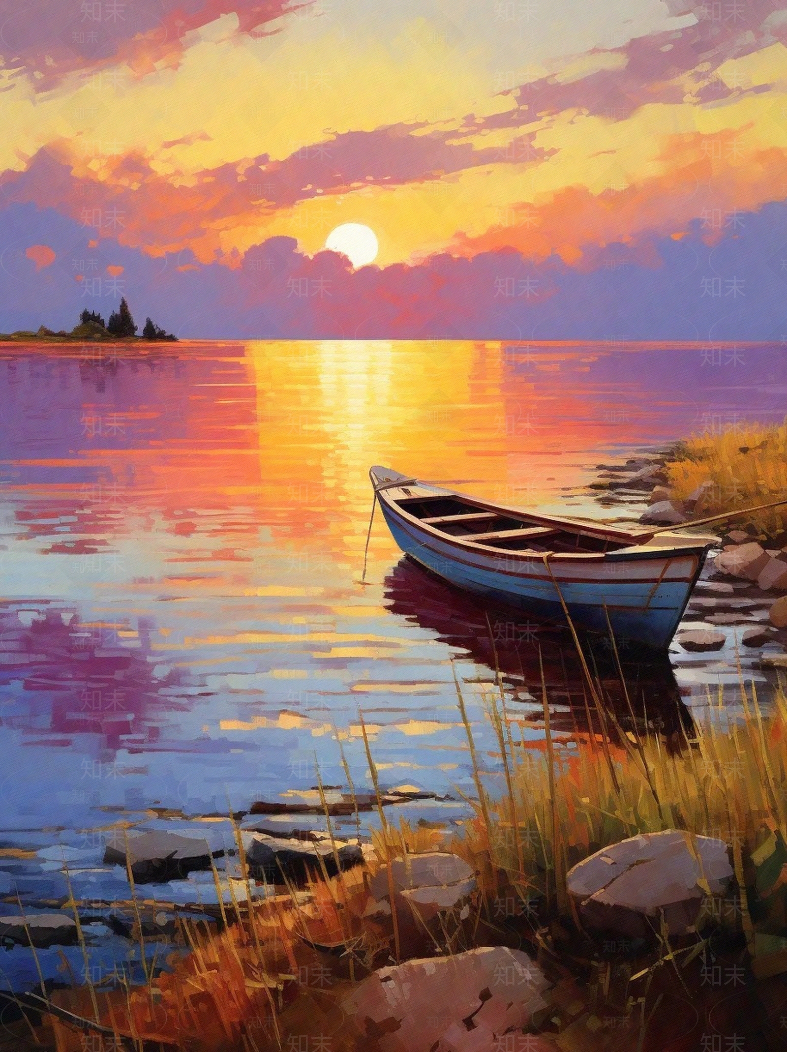 帆船海景油画装饰画贴图下载【ID:1151384092】