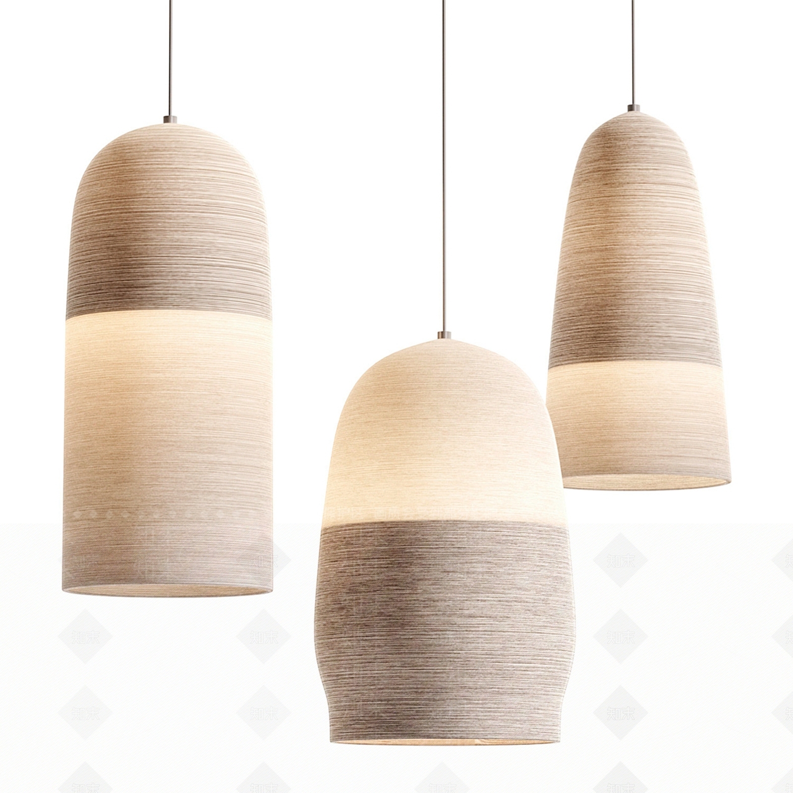 侘寂风吊灯组合3D模型下载【ID:1151386844】