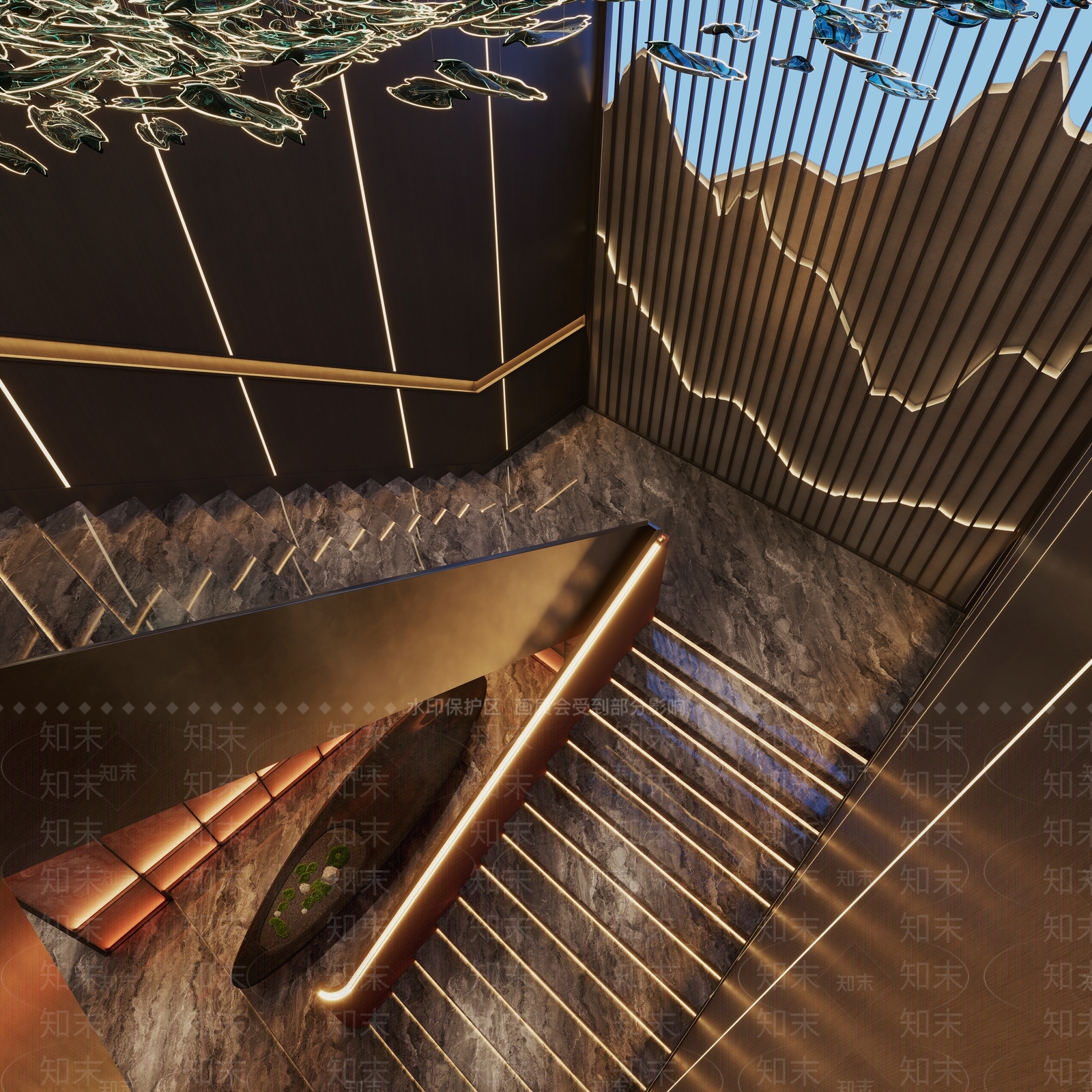 新中式楼梯间3D模型下载【ID:1151389857】