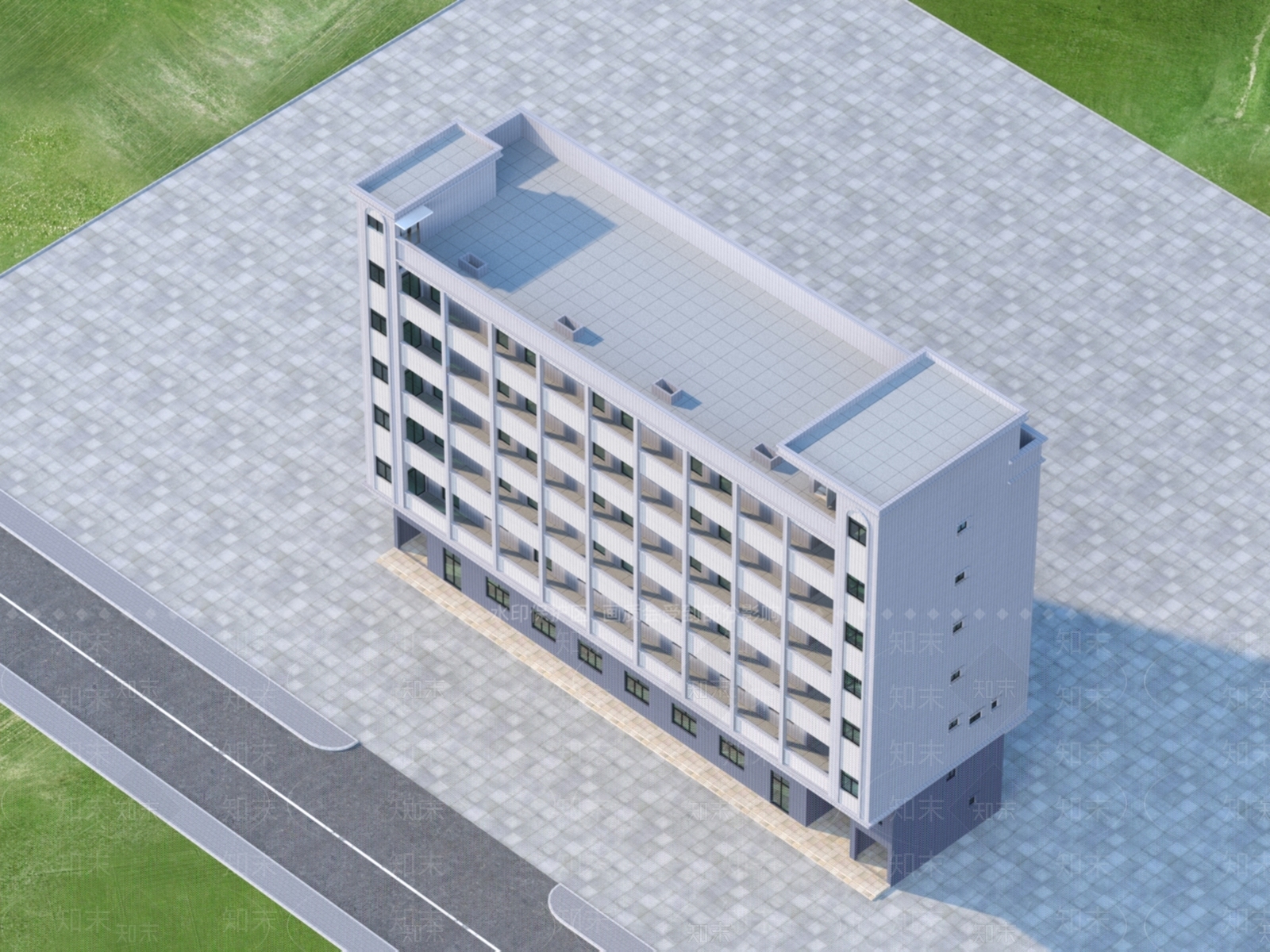 现代厂区3D模型下载【ID:1151392431】