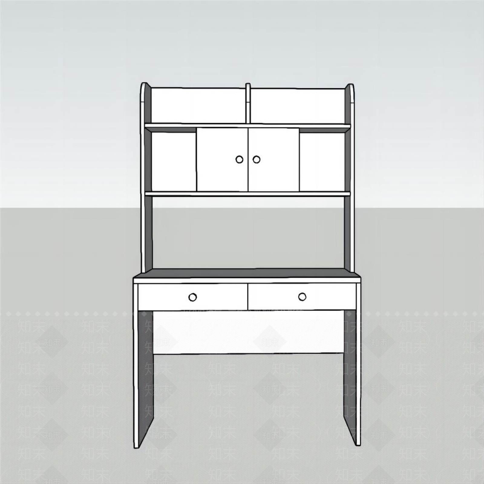 现代儿童学生学习书桌SU模型下载【ID:1151393909】