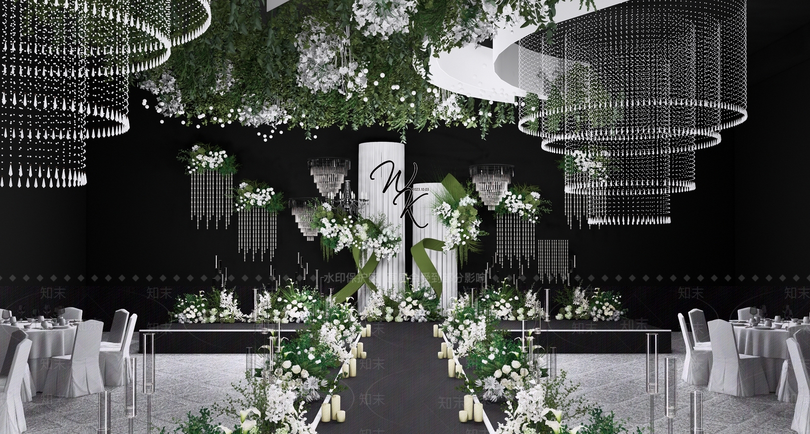 现代婚礼酒店宴会厅SU模型下载【ID:1151394112】