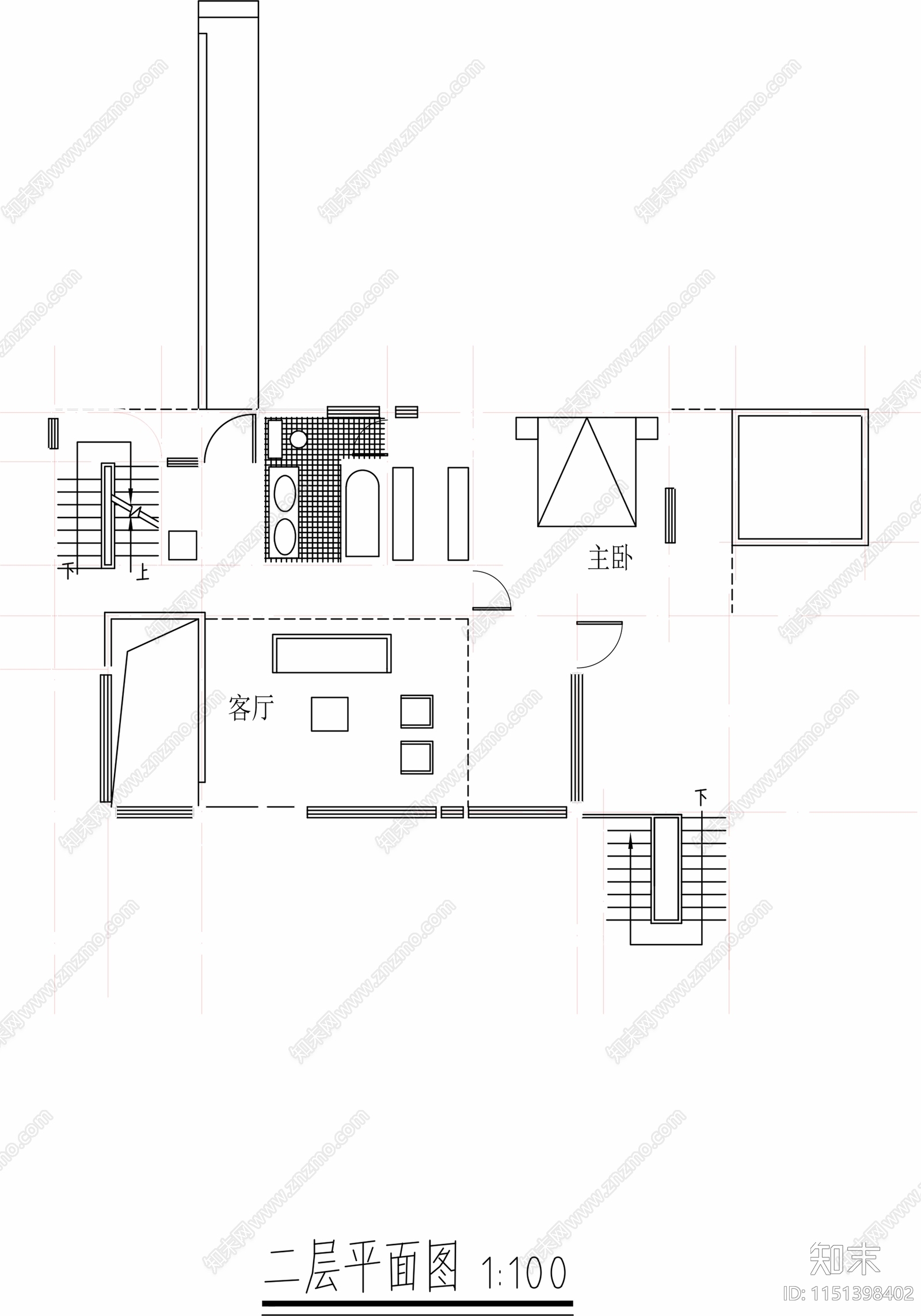 史密斯住宅平面图cad施工图下载【ID:1151398402】