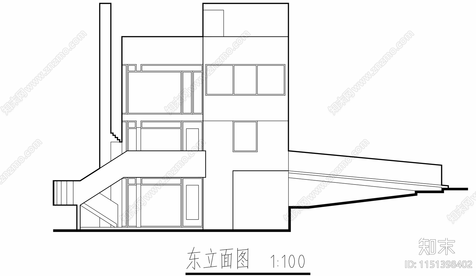 史密斯住宅平面图cad施工图下载【ID:1151398402】