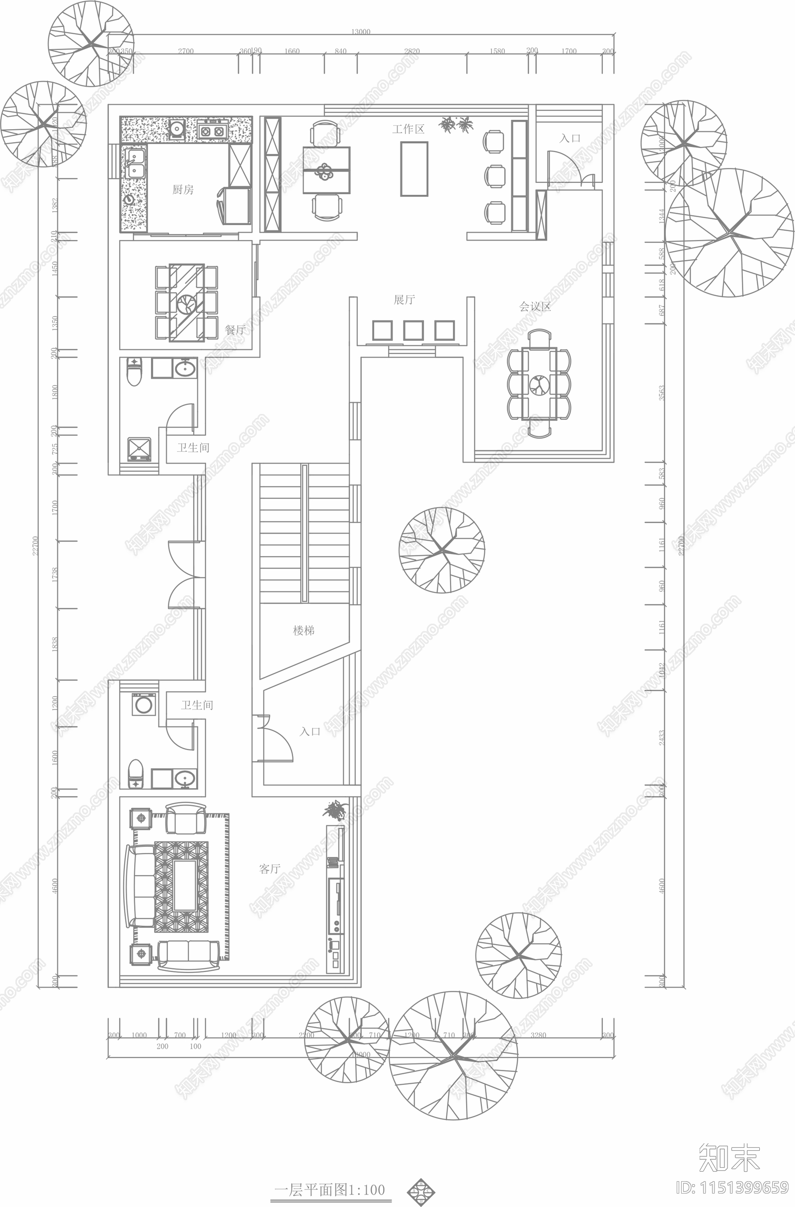 400平cad施工图下载【ID:1151399659】