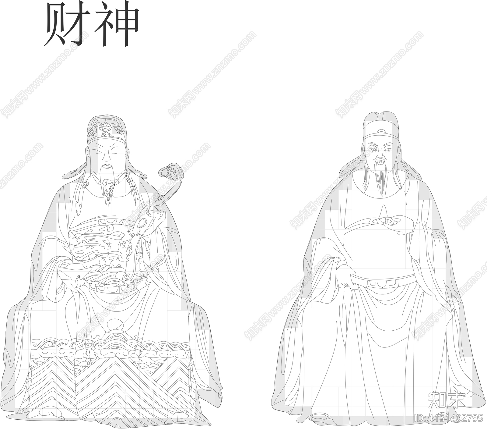 财神cad施工图下载【ID:1151402795】