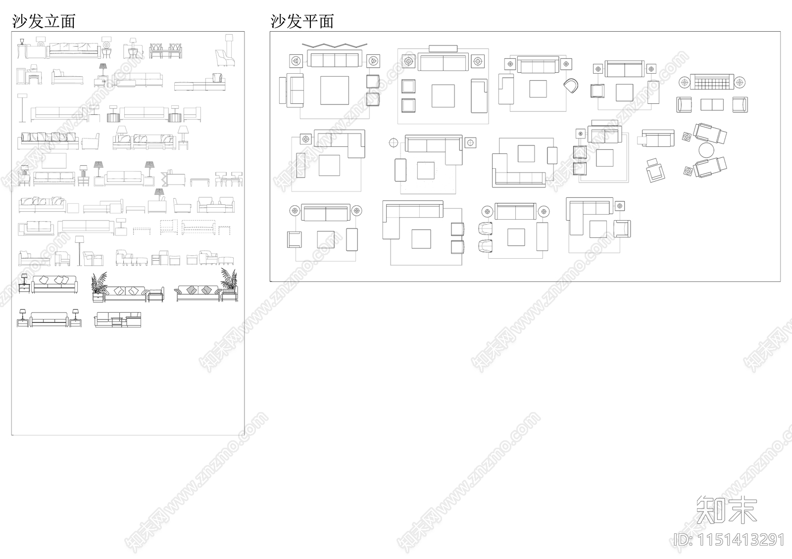 综合家具图库cad施工图下载【ID:1151413291】