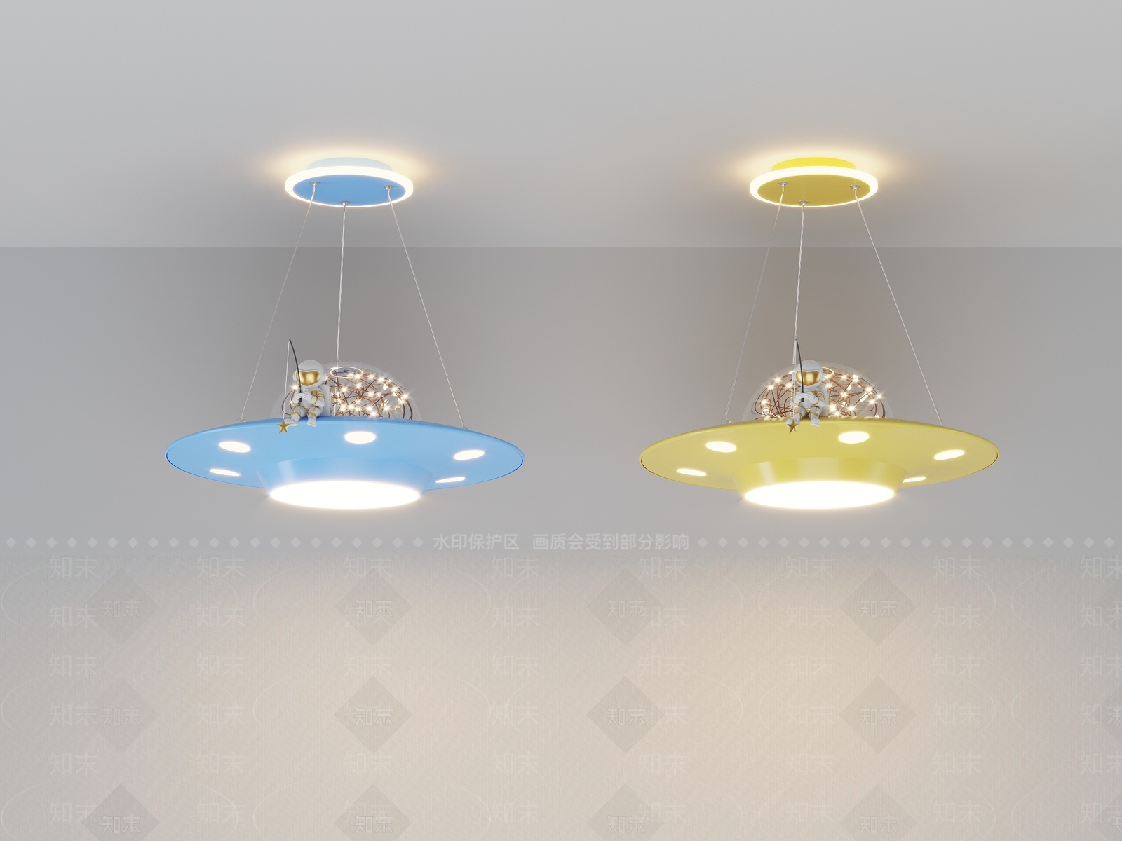 现代飞碟吊灯3D模型下载【ID:1151418185】