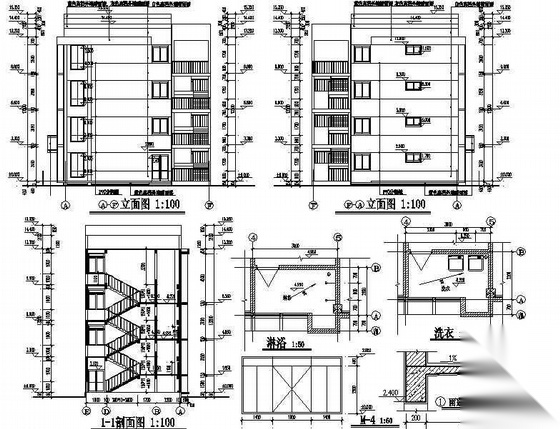 某派出所警务用房交警中队楼建筑施工图cad施工图下载【ID:167038151】