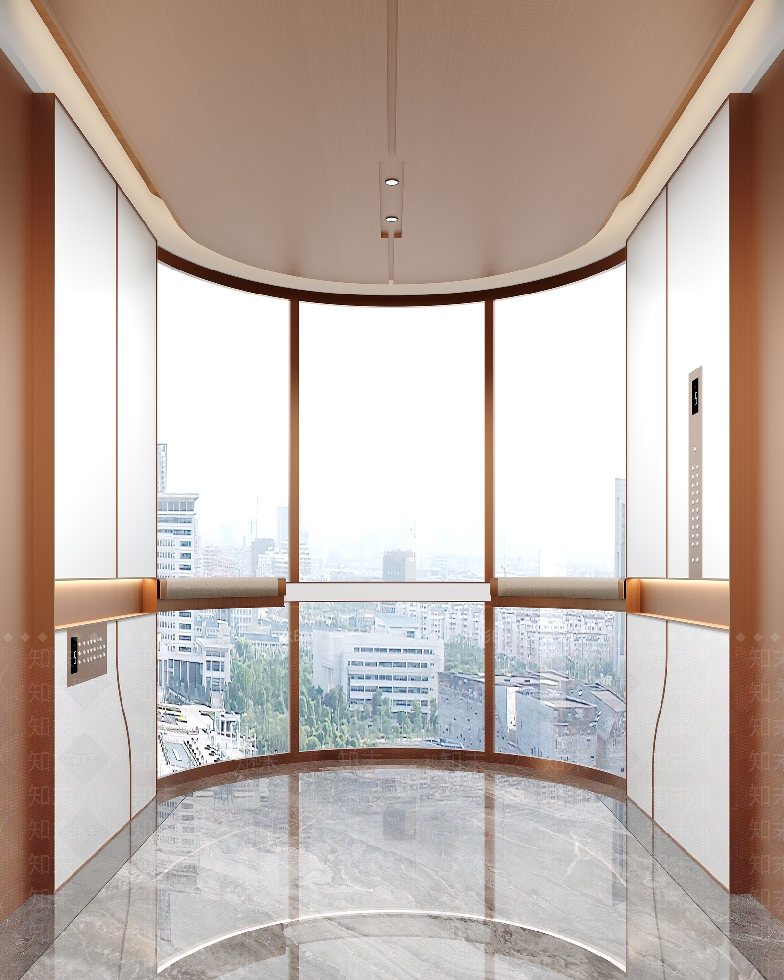 现代电梯轿厢3D模型下载【ID:1151423324】