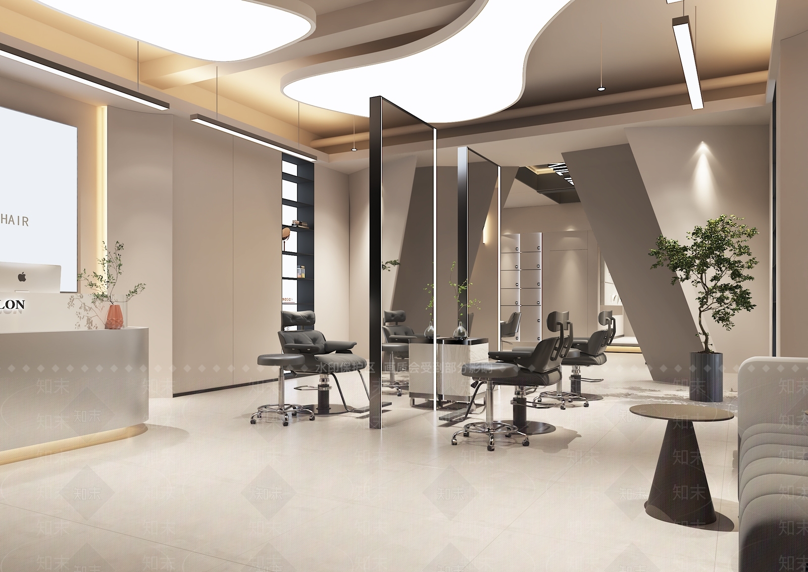 现代美发店3D模型下载【ID:1151676605】